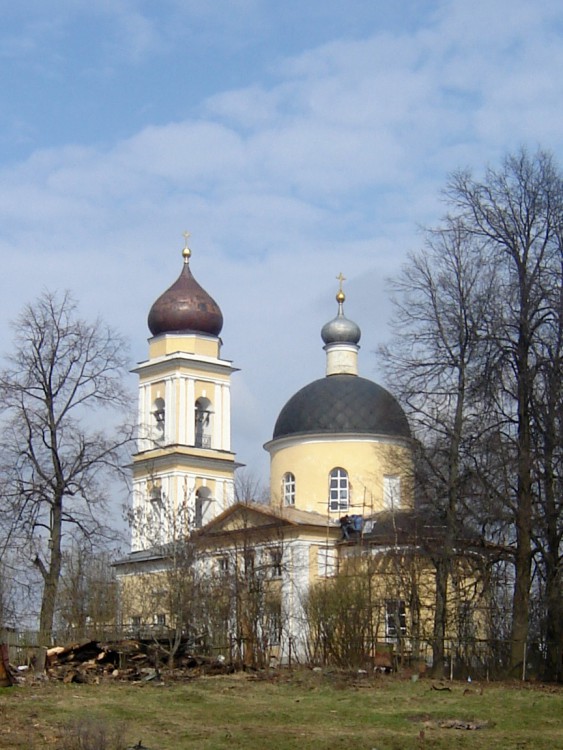 Здехово. Церковь Николая Чудотворца. общий вид в ландшафте