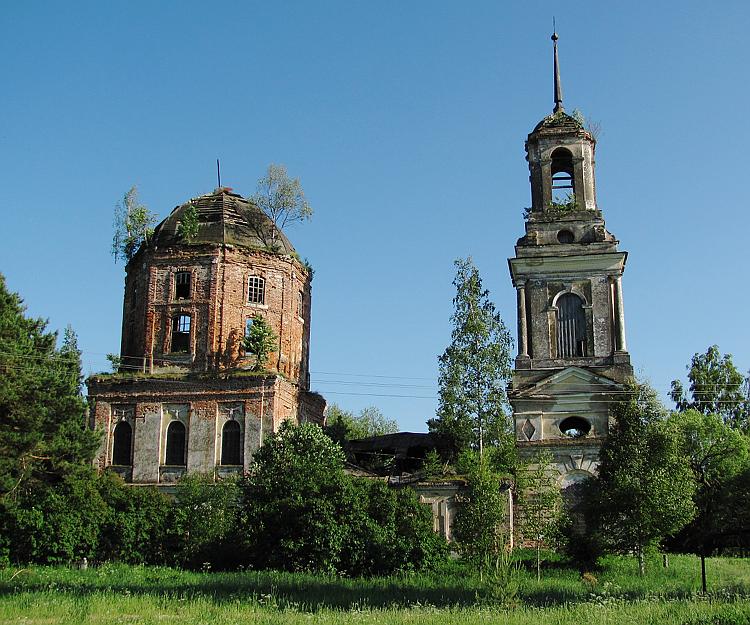 Церковь Воздвижения Креста Господня, Волосково (Рамешковский район, Тверская область). фасады, вмд с севера