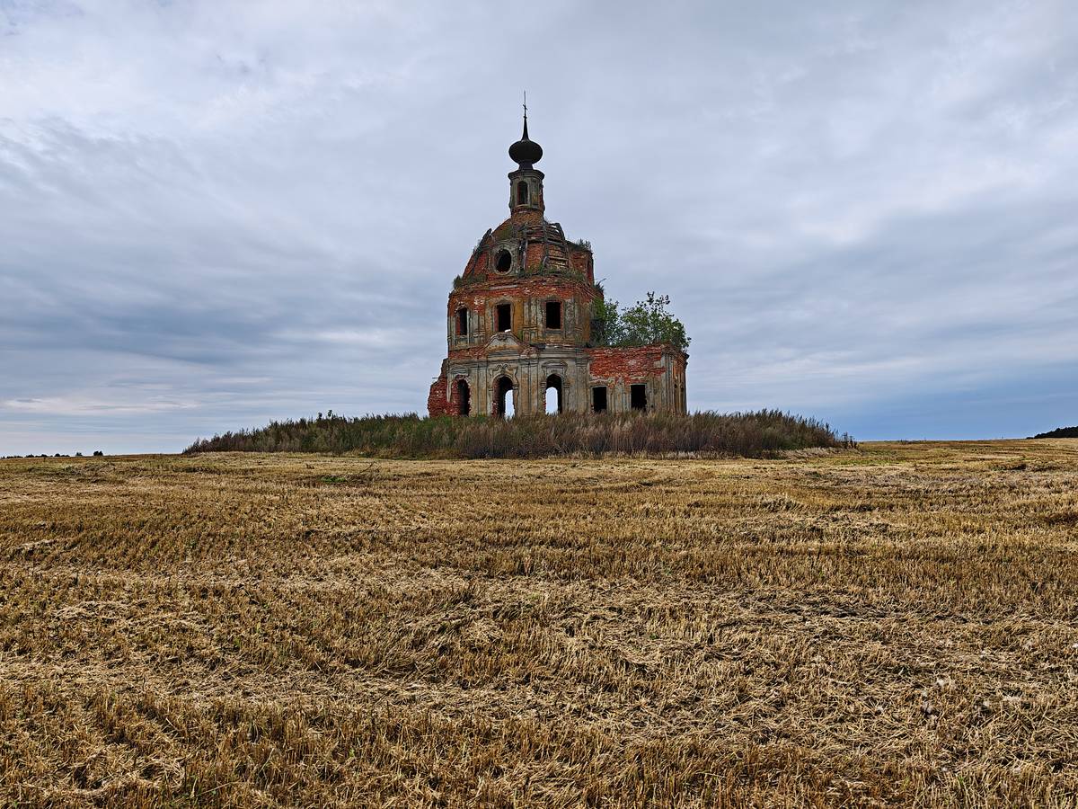 общий вид в ландшафте. Церковь Казанской иконы Божией Матери, Копнино (Чучковский район, Рязанская область)