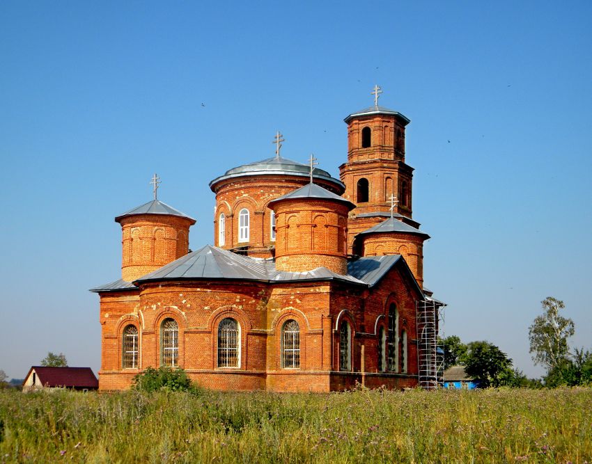 Церковь Владимирской иконы Божией Матери, Стаканово (Черемисиновский район, Курская область). общий вид в ландшафте