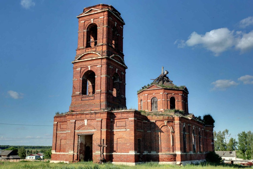 Церковь Рождества Христова, Веряево (Пителинский район, Рязанская область). общий вид в ландшафте