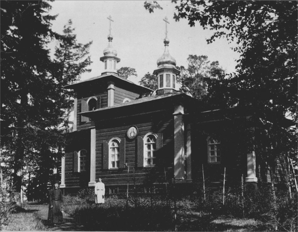 Спасо-Преображенский Валаамский монастырь. Скит Александра Свирского. Церковь Александра Свирского, Валаамские острова (Сортавальский район, Республика Карелия). архивная фотография, 1915 год. с сайта https://pastvu.com/p/253938