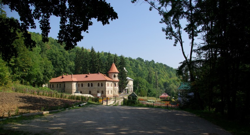 Троицкий женский монастырь, Рудь (Сорокский район, Молдова). общий вид в ландшафте