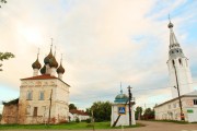 Храмовый комплекс. Церкви Рождества Пресвятой Богородицы и Троицы Живоначальной, Вид с севера: Троицкий собор, Троицкая часовня и колокольня храма Рождества Пресвятой Богородицы<br>, Писцово, Комсомольский район, Ивановская область
