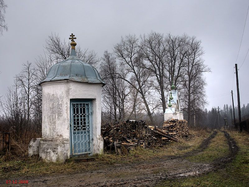 Часовня Иверской иконы Божией Матери, Флоровское (Большесельский район, Ярославская область). общий вид в ландшафте