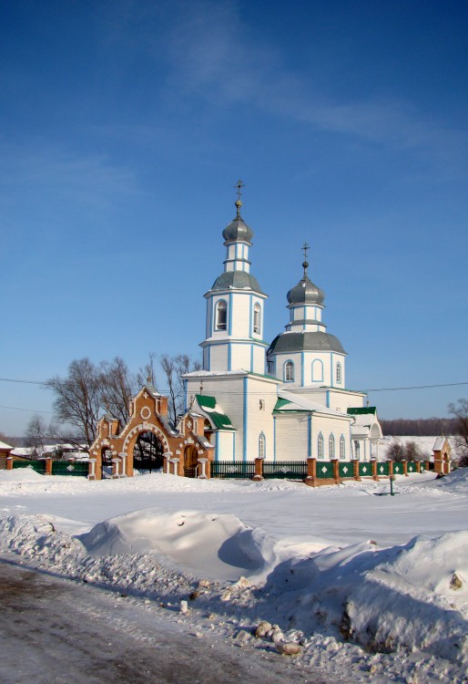 Прислониха. Церковь Богоявления Господня (утраченная). фасады, Зимний вид.