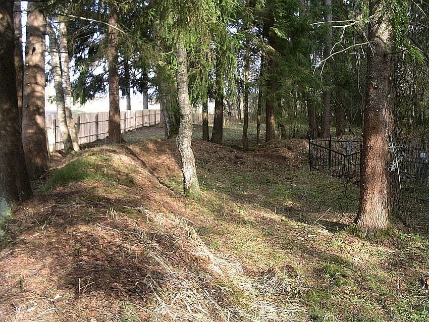 Церковь  Николая Чудотворца, Рожня, погост (Андреапольский район, Тверская область). архитектурные детали, земляные валы церковной ограды