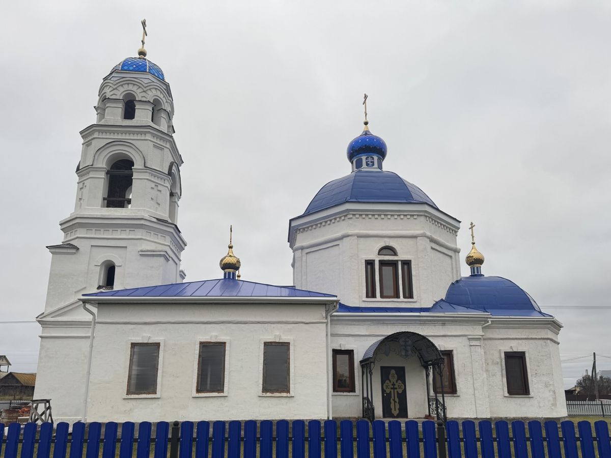 Церковь Казанской иконы Божией Матери, Дмитриево-Помряскино (Старомайнский район, Ульяновская область). фасады, Вид с юга