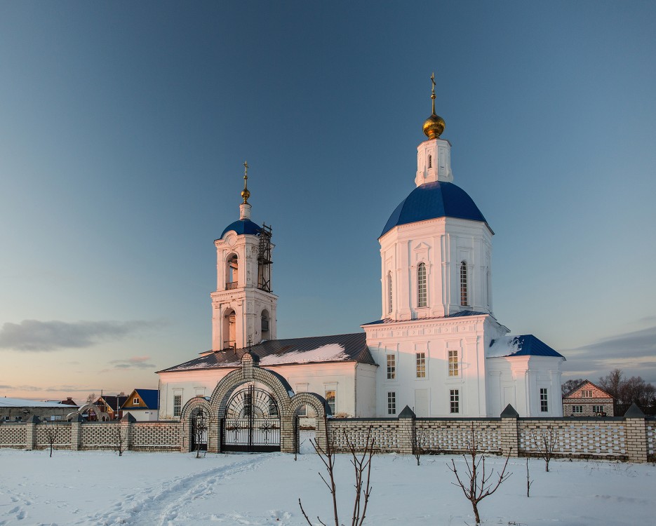 Нарышкино. Церковь Покрова Пресвятой Богородицы. общий вид в ландшафте