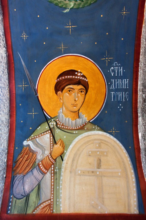 Монастырь Режевичи, Режевичи (Черногория, Прочие страны). архитектурные детали, роспись входа на территорию монастыря