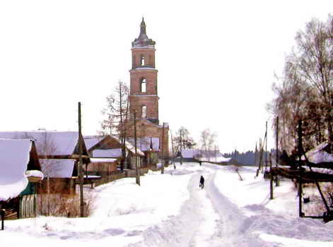 Церковь Рождества Христова, Рождественское (Богородский район, Кировская область). общий вид в ландшафте