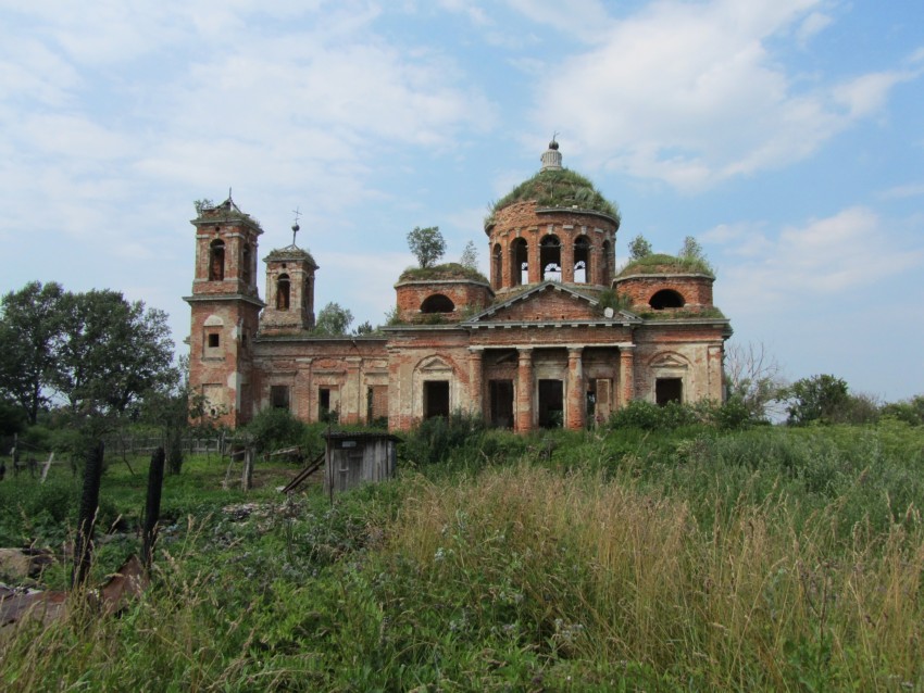 Федяево. Церковь Троицы Живоначальной. общий вид в ландшафте, вид с юга