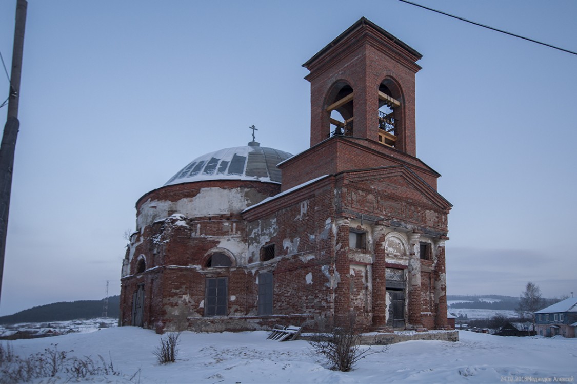 Церковь Николая Чудотворца, Кленовское (Нижнесергинский район (Нижнесергинский МР и Бисертский ГО), Свердловская область). фасады, построили колокольню