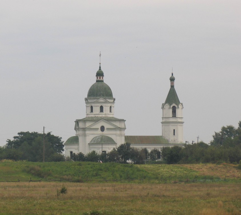 Церковь Трёх Святителей, Лемеши (Черниговский район, Украина, Черниговская область). общий вид в ландшафте