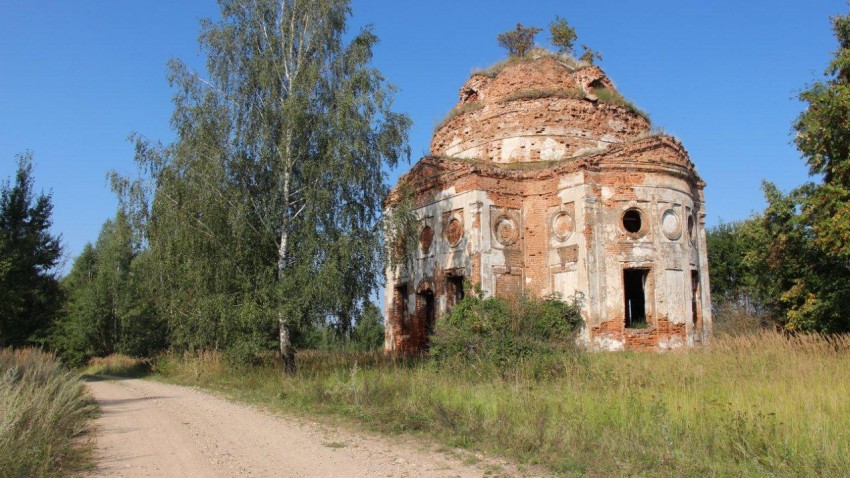 Церковь Владимирской иконы Божией Матери, Мошевая (Слобода) (Починковский район, Смоленская область). общий вид в ландшафте, Мошевая (Слобода).