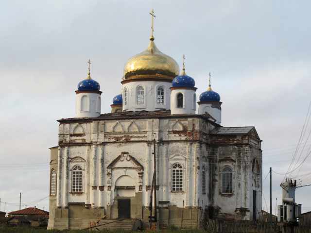 Церковь Вознесения Господня, Костылево (Куртамышский район, Курганская область). общий вид в ландшафте, Восстановление храма, что сделано к 2012 году
