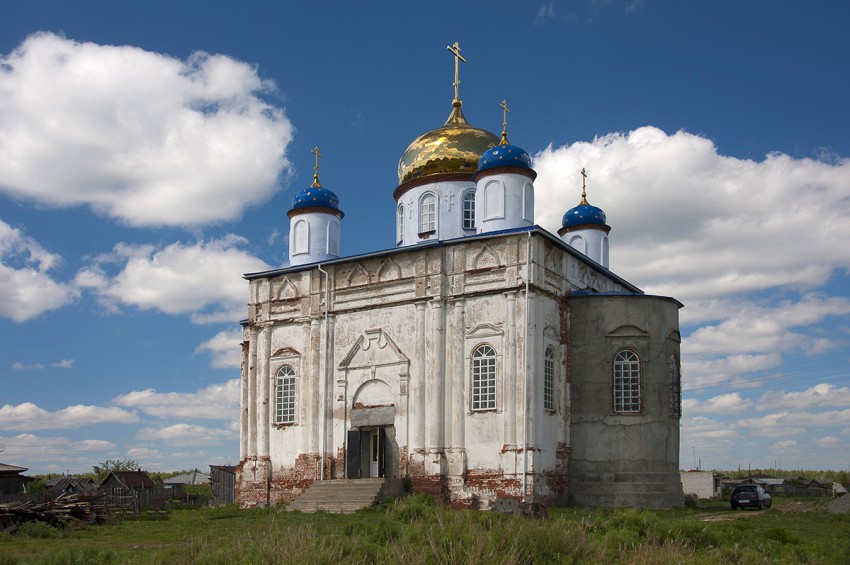 Костылево. Церковь Вознесения Господня. общий вид в ландшафте