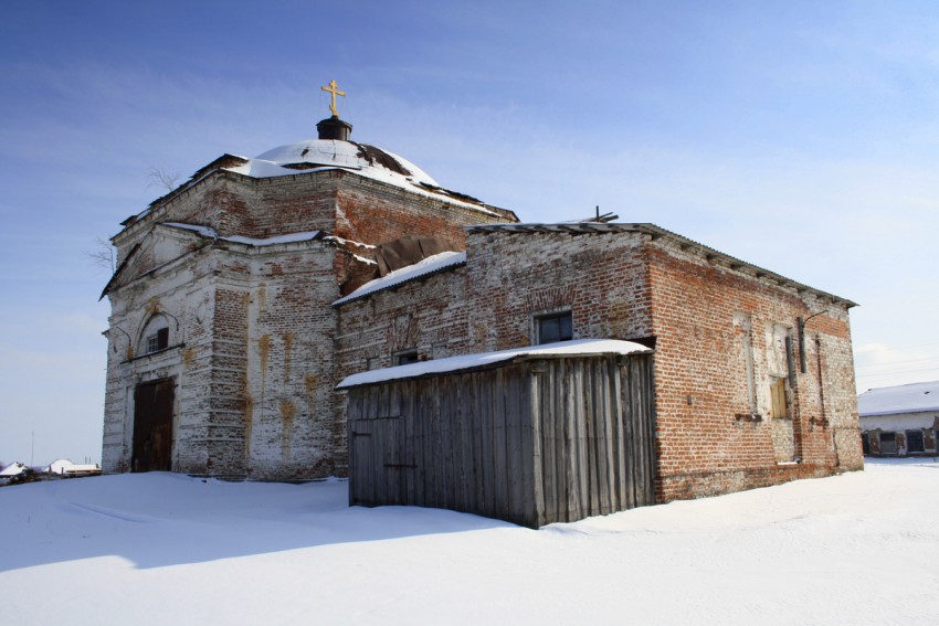 Церковь Николая Чудотворца, Романово (Серовский район (Сосьвинский ГО), Свердловская область). общий вид в ландшафте