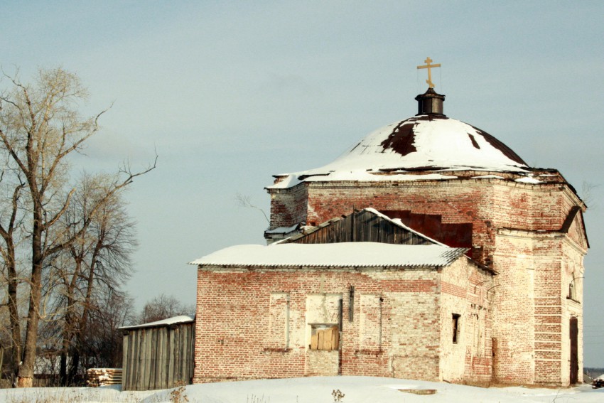 Церковь Николая Чудотворца, Романово (Серовский район (Сосьвинский ГО), Свердловская область). общий вид в ландшафте