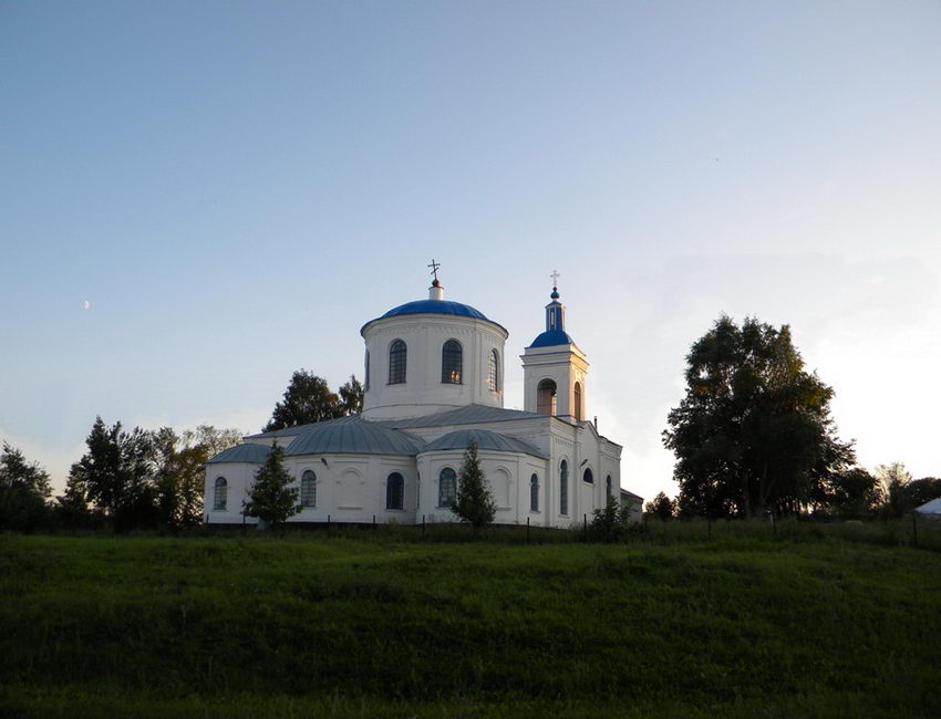 Церковь Рождества Пресвятой Богородицы, Новая Ольшанка (Нижнедевицкий район, Воронежская область). общий вид в ландшафте