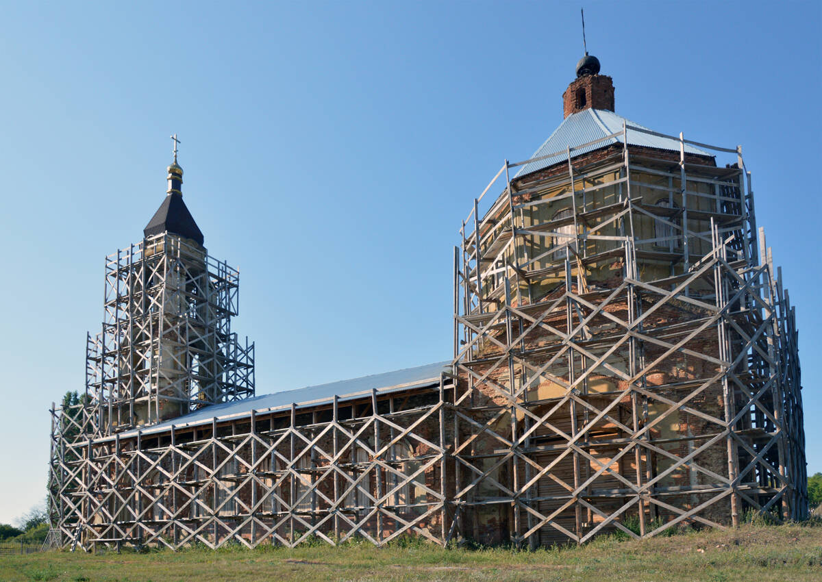 Церковь Иоанна Богослова, Кучугуры (Нижнедевицкий район, Воронежская область). документальные фотографии, На консервации