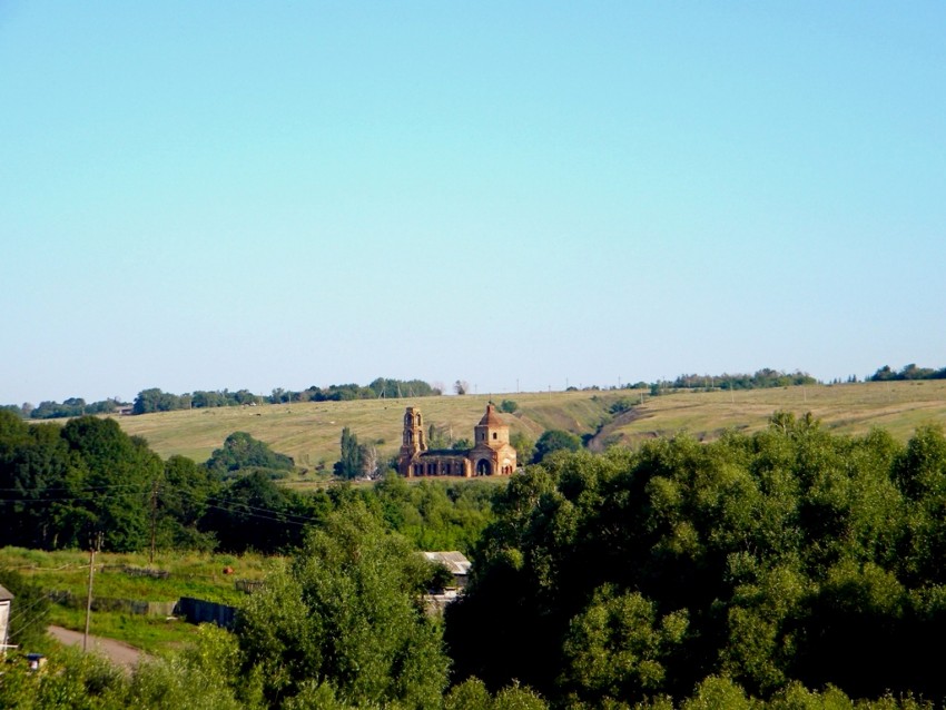Церковь Иоанна Богослова, Кучугуры (Нижнедевицкий район, Воронежская область). общий вид в ландшафте