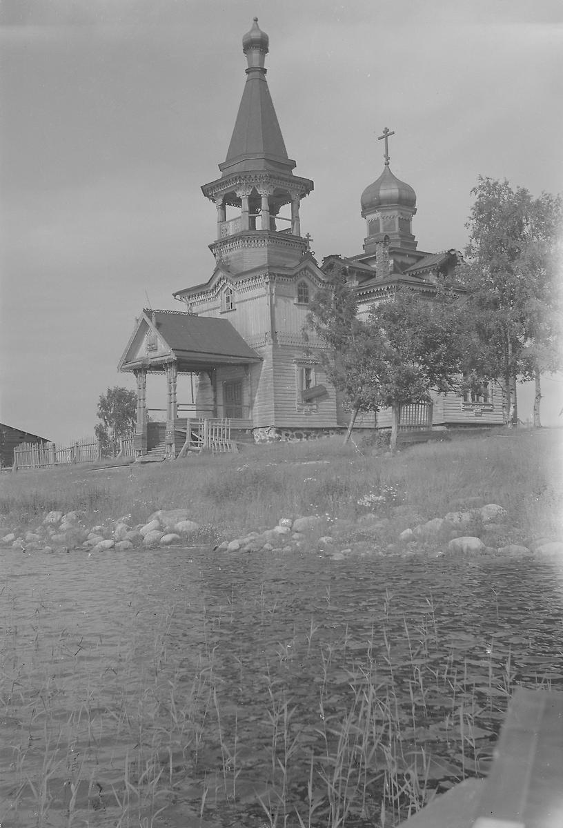 Фото 1942 года из архива SA-Kuva. Автор Lauri Santtu, архивная фотография. Церковь Иоанна Предтечи, Леликово (Медвежьегорский район, Республика Карелия)