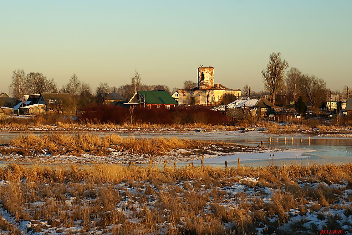Церковь Успения Пресвятой Богородицы, Рютино (Бологовский район, Тверская область). общий вид в ландшафте