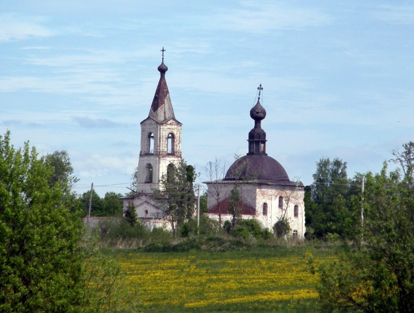 Церковь Петра и Павла, Ситское (Кирилловский район, Вологодская область). общий вид в ландшафте