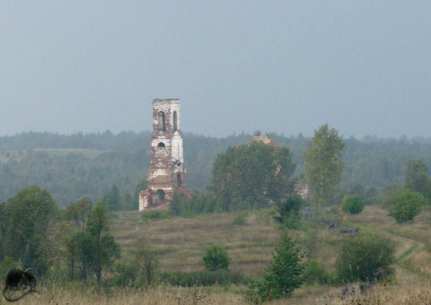 Церковь Покрова Пресвятой Богородицы, Гора (Кирилловский район, Вологодская область). общий вид в ландшафте