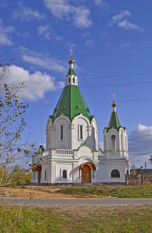 Церковь Преображения Господня (новая), Запрудня (Талдомский городской округ и г. Дубна, Московская область). общий вид в ландшафте