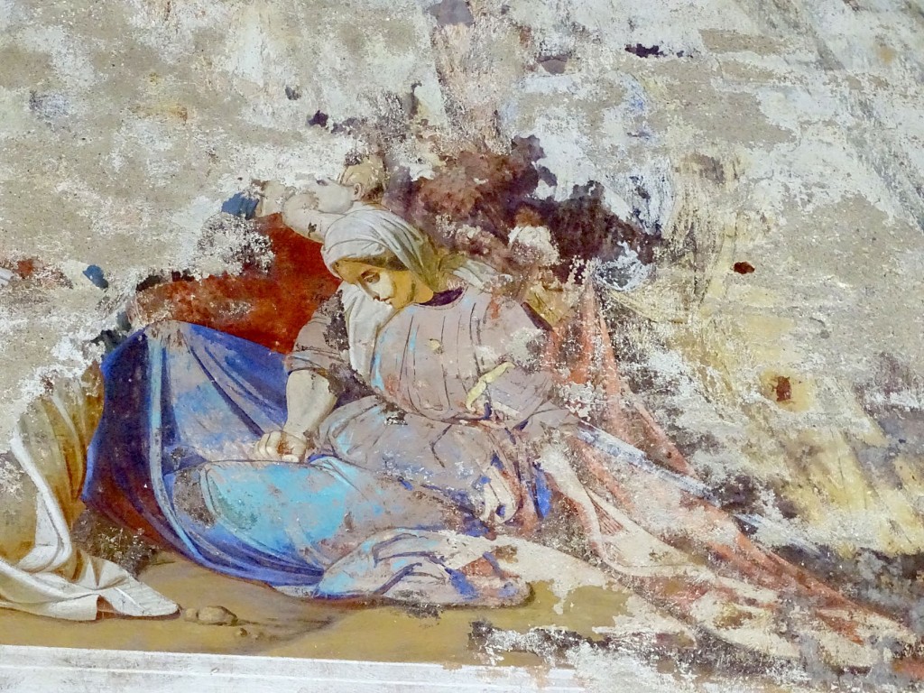Церковь Преображения Господня, Карамышево (Сандовский район, Тверская область). интерьер и убранство, Остатки росписей