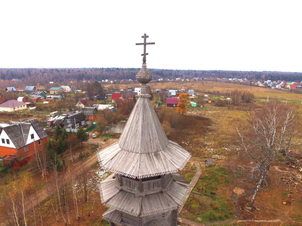 Благовещенье. Церковь Благовещения Пресвятой Богородицы (новая). архитектурные детали, Завершение колокольни, вид с квадрокоптера