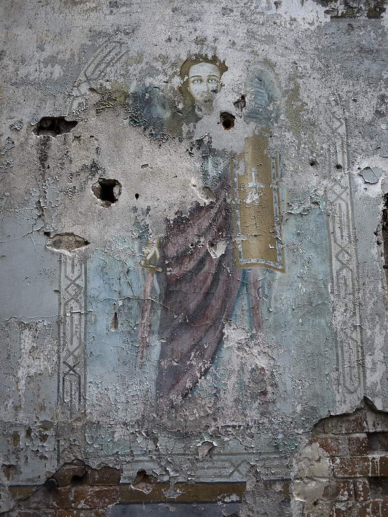 Тавранкуль. Церковь Спаса Преображения. интерьер и убранство, Одна из двух частично сохранившихся фресок