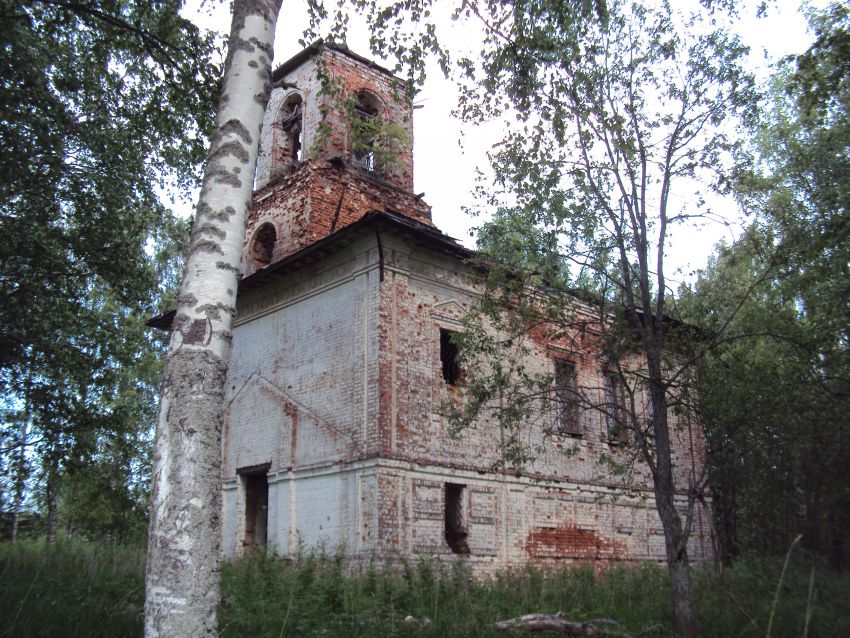 Церковь Николая Чудотворца, Поповка, урочище (Усть-Кубинский район, Вологодская область). общий вид в ландшафте