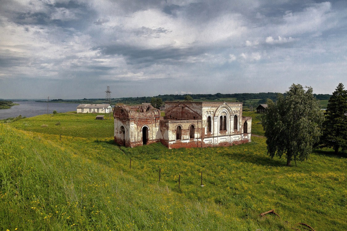 Церковь Рождества Пресвятой Богородицы, Прошково (Городок) (Онежский район, Архангельская область). общий вид в ландшафте
