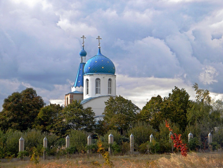 Гуково. Церковь Николая Чудотворца. общий вид в ландшафте