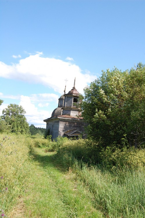 Часовня Сретения Господня, Коржа (Каргопольский район, Архангельская область). общий вид в ландшафте