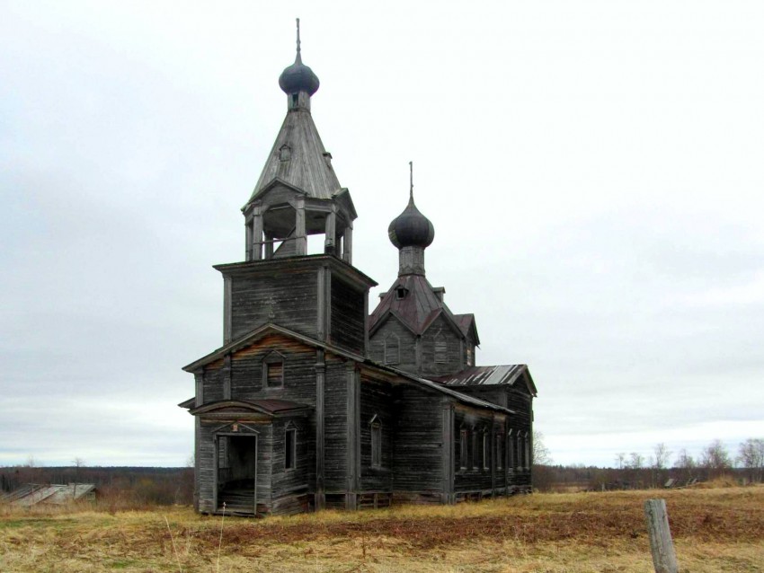 Церковь Троицы Живоначальной, Мондино (Онежский район, Архангельская область). фасады, вид с запада