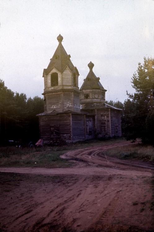 Церковь Георгия Победоносца, Харламовская (Череповецкий район, Вологодская область). общий вид в ландшафте