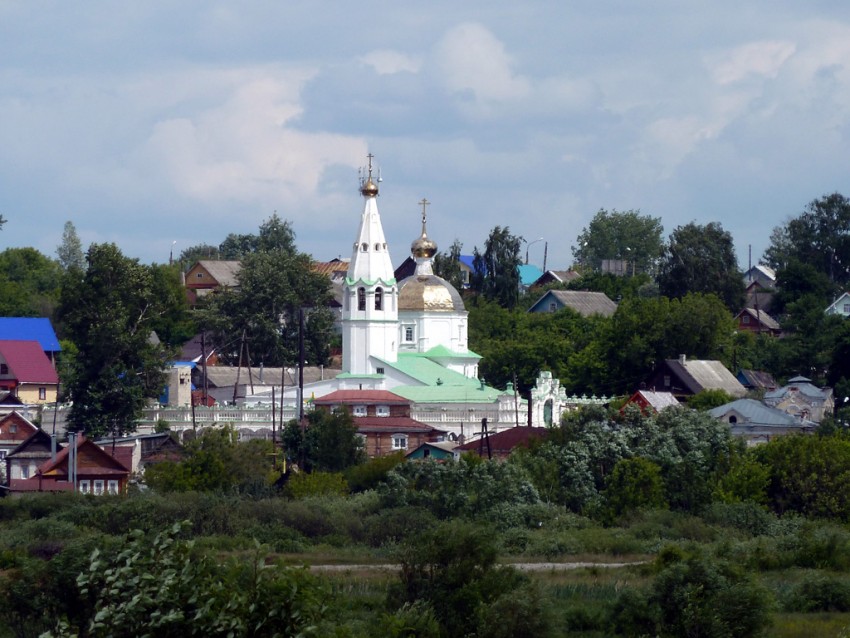 Церковь Спаса Нерукотворного Образа, Городец (Городецкий район, Нижегородская область). дополнительная информация, Вид с Волги с борта теплохода