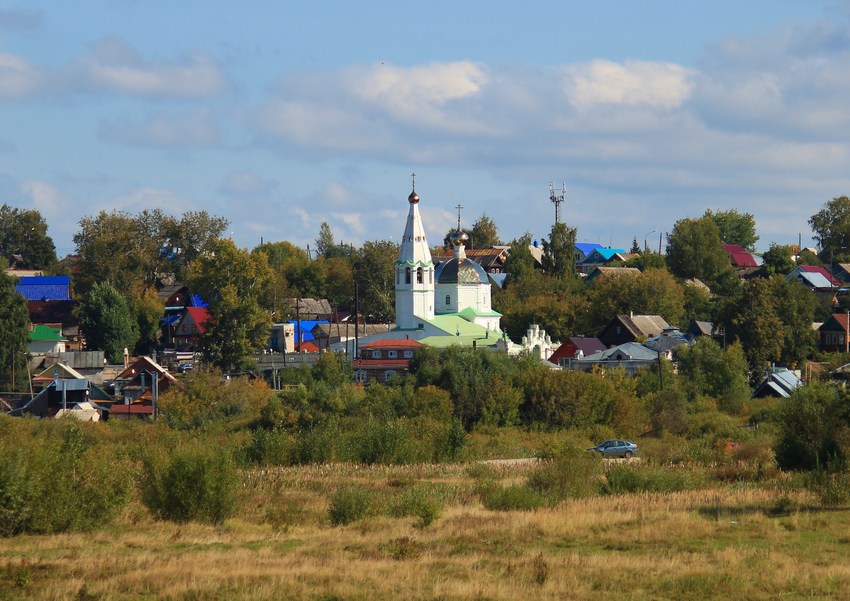 Городец. Церковь Спаса Нерукотворного Образа. общий вид в ландшафте, Вид с Волги