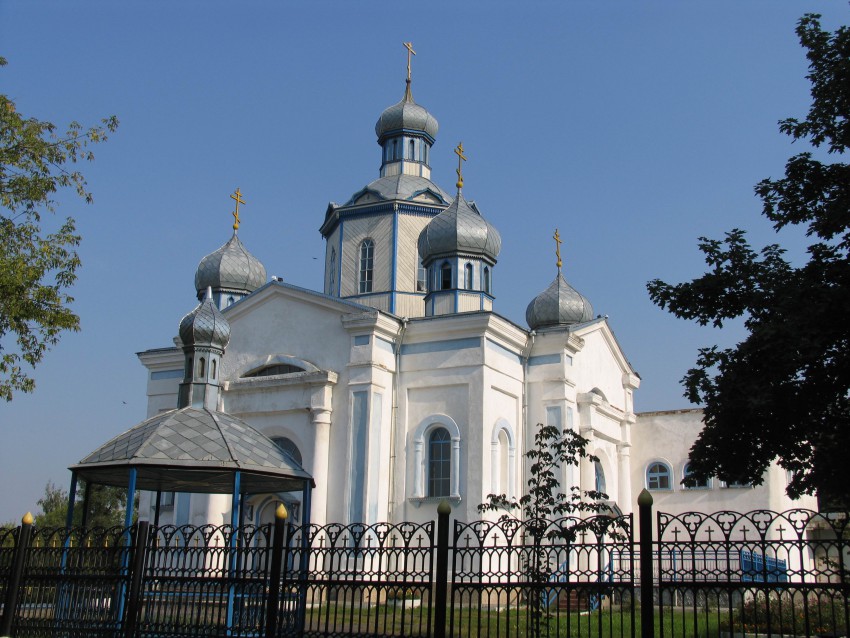 Довск. Церковь Покрова Пресвятой Богородицы. общий вид в ландшафте