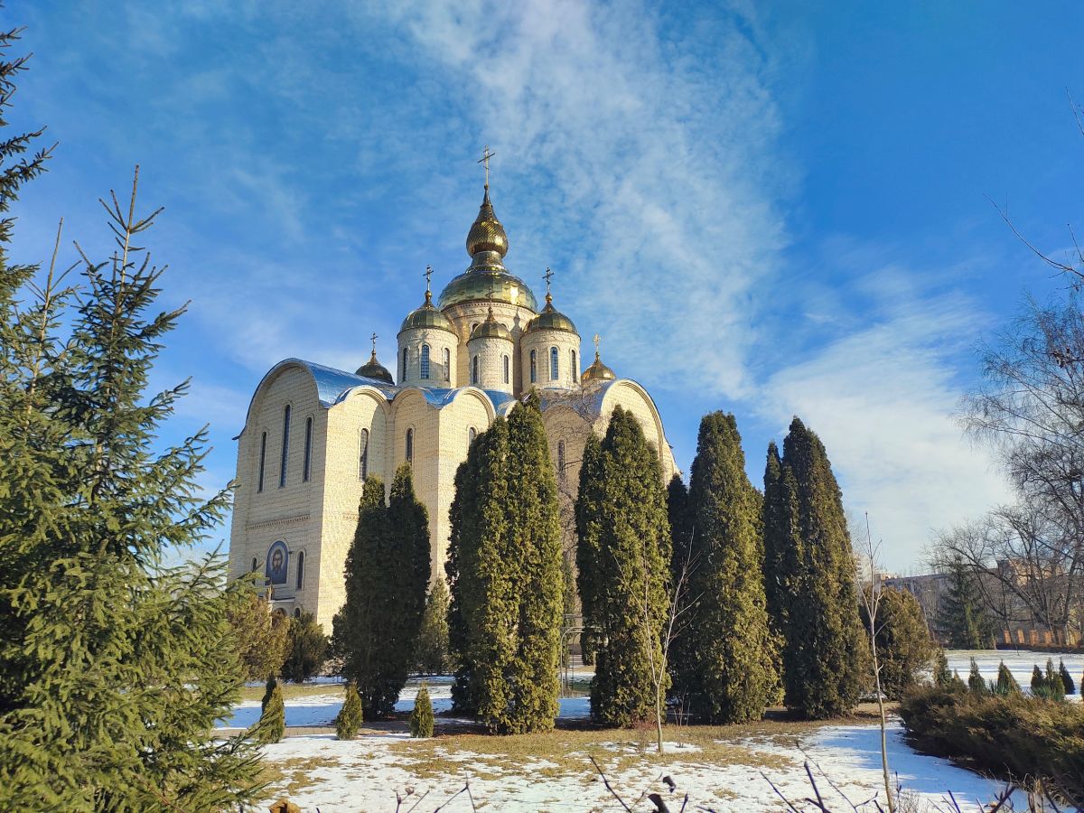 Черкассы. Кафедральный собор Михаила Архангела. общий вид в ландшафте