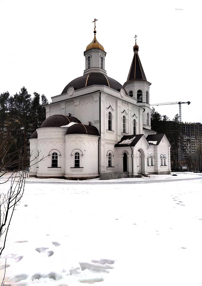 общий вид в ландшафте. Церковь Пантелеимона Целителя в Придонском, Воронеж (Воронеж, город, Воронежская область)