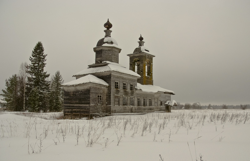 Наумовская (Замошье), урочище. Церковь Георгия Победоносца. фасады