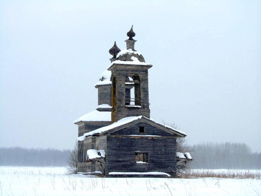 Наумовская (Замошье), урочище. Церковь Георгия Победоносца. фасады, западный фасад