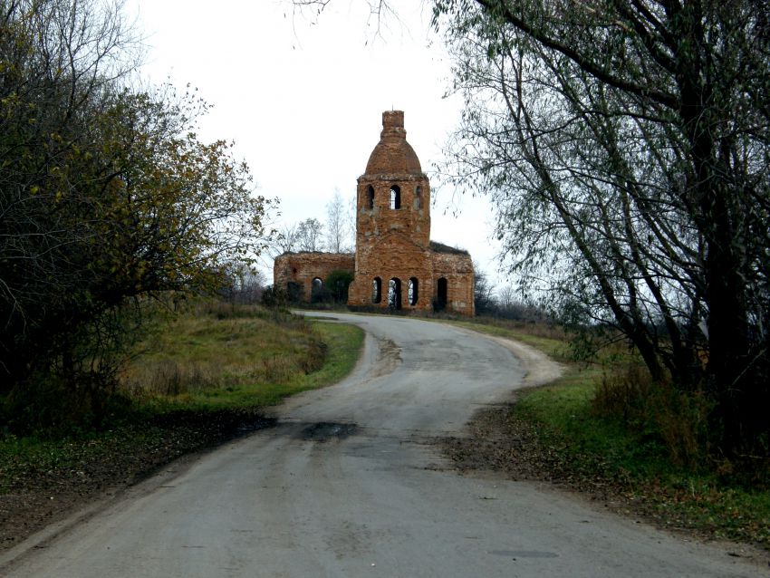 Церковь Троицы Живоначальной, Троицкое (Измалковский район, Липецкая область). общий вид в ландшафте