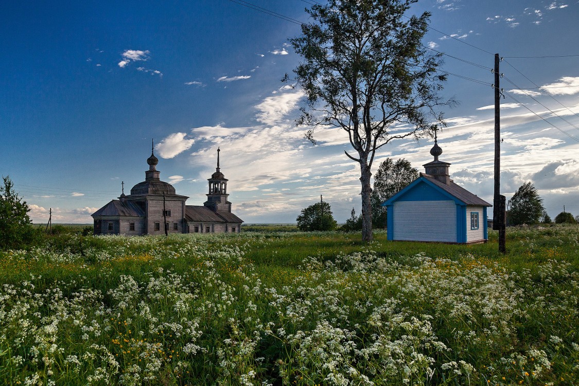 Кирилло-Сырьинский Успенский монастырь (упраздненный), Сырья (Онежский район, Архангельская область). общий вид в ландшафте