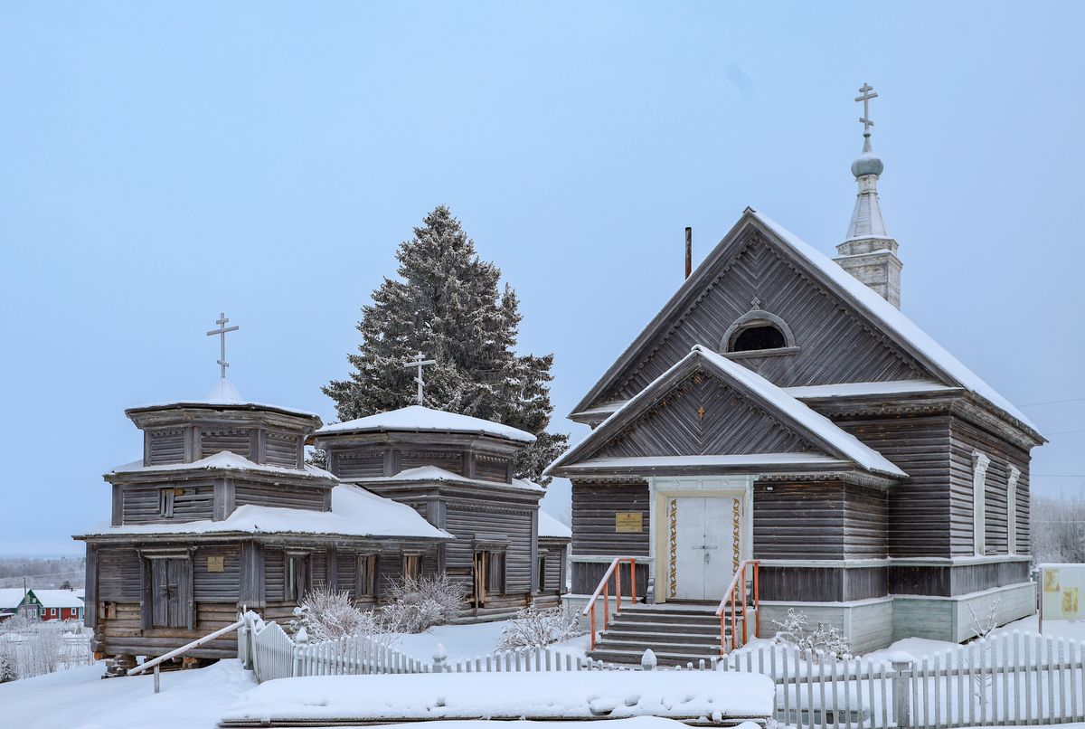 фасады. Храмовый комплекс. Церкви Георгия Победоносца и Илии Пророка, Большой Бор (Онежский район, Архангельская область)